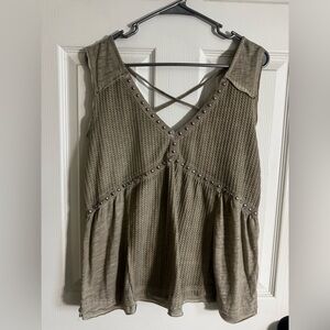 POL Studded Khaki Tank Top